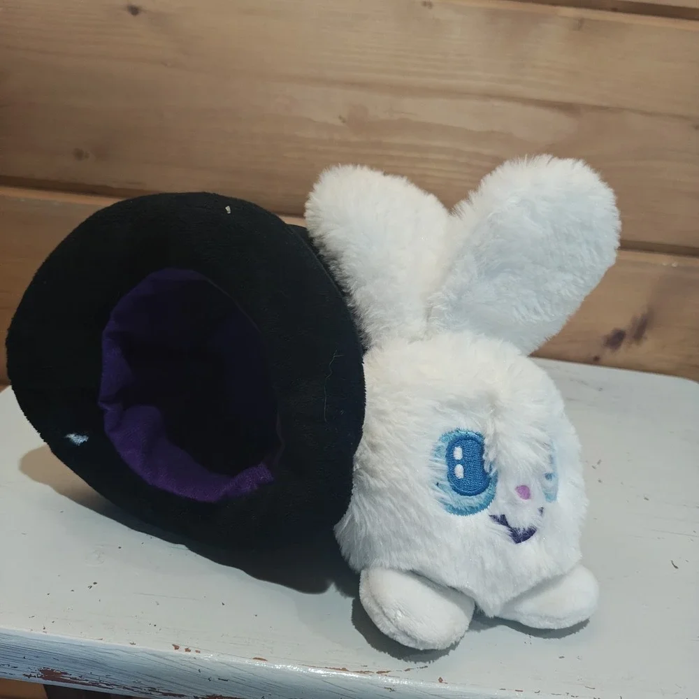 BarkBox Hat Hare Dog Toy – Plush Rabbit in Magician Hat, Squeaker & Crinkle F22